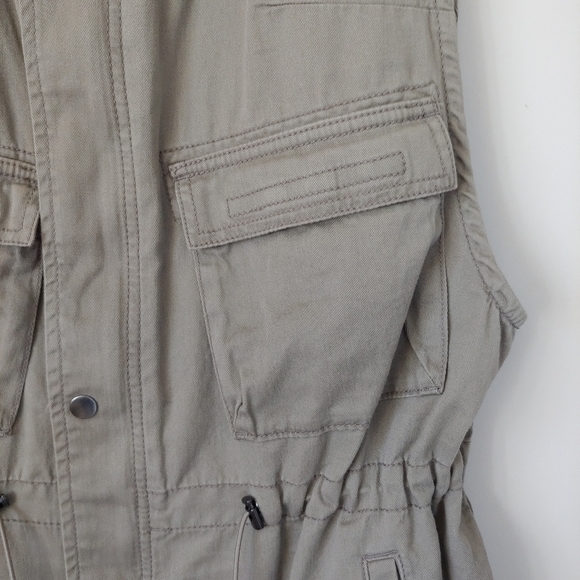 NWT Club Monaco Thora Sleeveless Parka Vest Olive Green Size Small - Picture 10 of 16